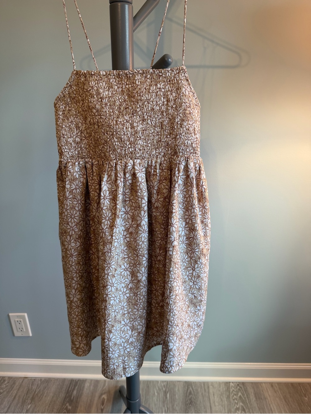 American Eagle Outfitters Floral Smocked Mini Dress Medium